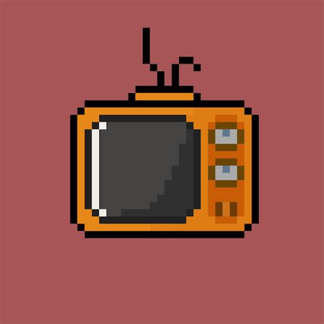 Premium Vector Old Television With Pixel Art Style