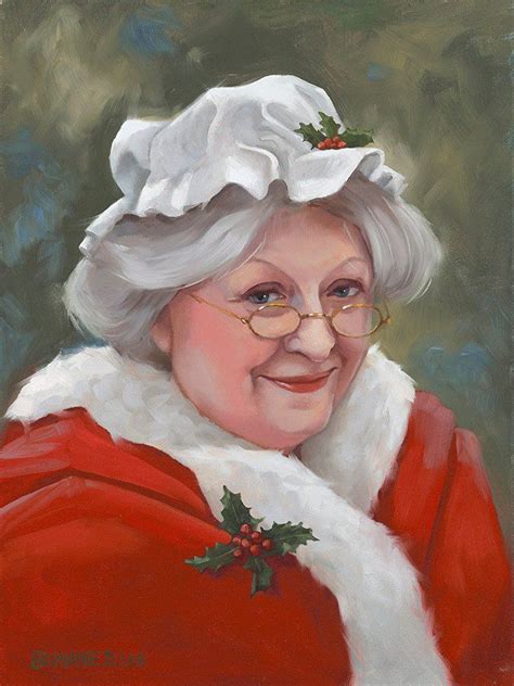 Mrs Claus Giclee Art Print On Canvas Christmas Art Etsy Christmas