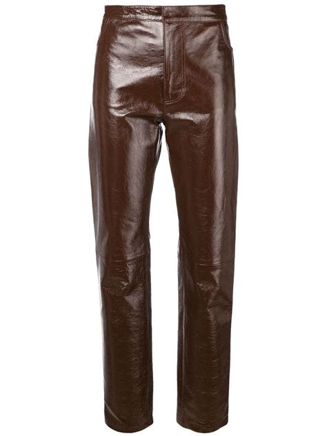 Ami Patent Leather Pants Brown Patent Leather Pants Leather Pants