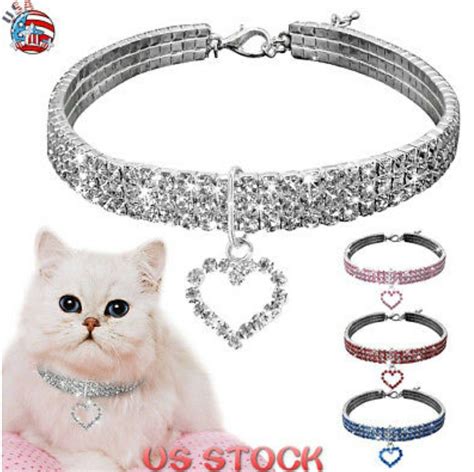 Crystal Cat Collar Rhinestone Cat Collar Bling Dog Collars Crystal