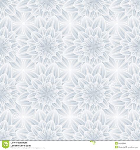 Seamless Pattern With Grey Ornate Flower Chrysanthemum Stock Vector