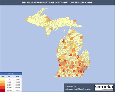 Michigan Zip Code Map And Population List In Excel My XXX Hot Girl