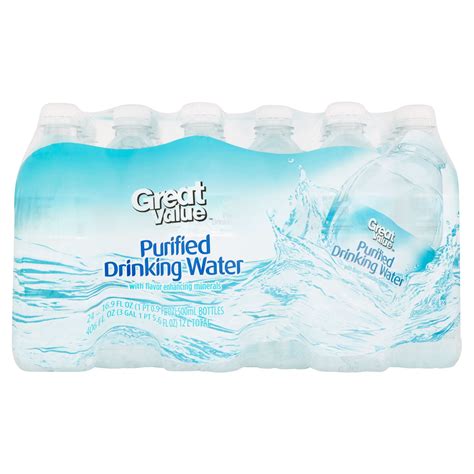 Great Value Purified Drinking Water 169 Fl Oz 24 Count Great Value