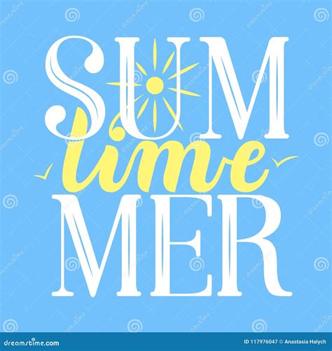 Summer Time Lettering Stock Vector Illustration Of Stickers 117976047