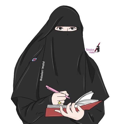 Gambar Kartun Muslimah Bercadar Seorang Penulis Gambar Gambar Kartun