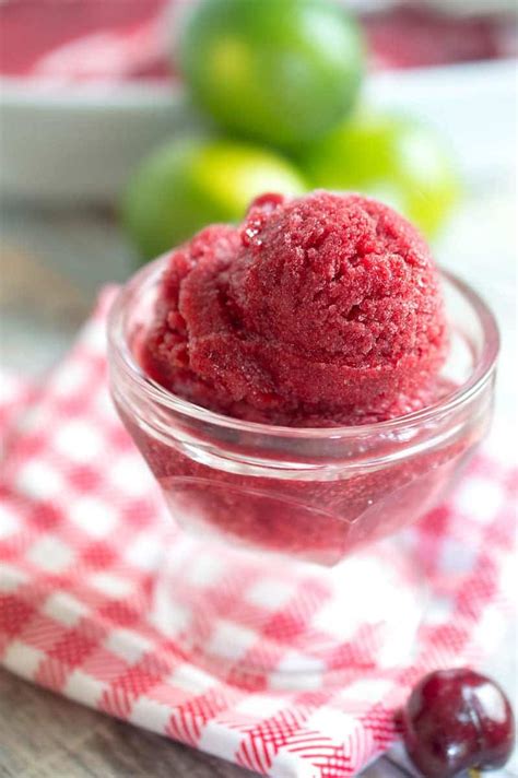 Homemade Cherry Lime Sorbet Recipe