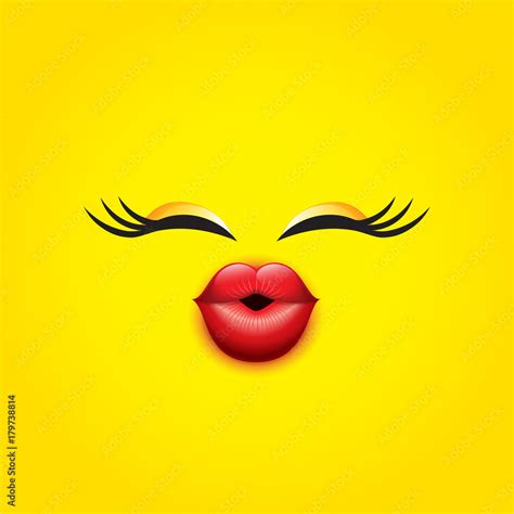 cute kissing face emoticon emoji stock vector adobe stock