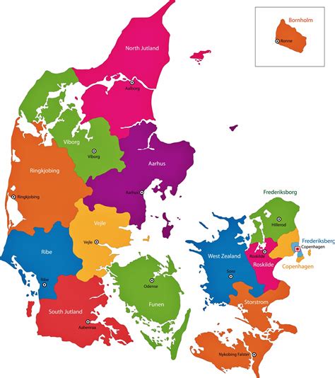 Denmark Map Of Regions And Provinces