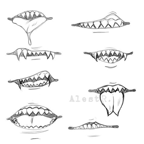 Demon Mouth Concept Art Drawing Mouth Drawing Sketchbook Art
