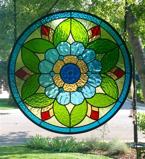 Pressed flower glass coasters using square glass and copper tape flowers from your own backyard in no time and not a lot of money. Round Stained Glass Window Panel..."Flower Power ...