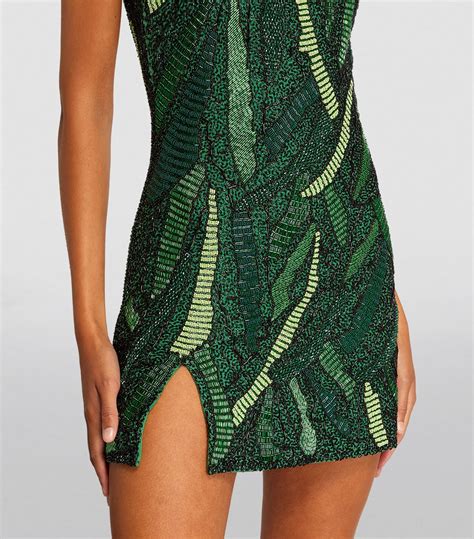Womens Staud Green Beaded Le Sable Mini Dress Harrods Countrycode