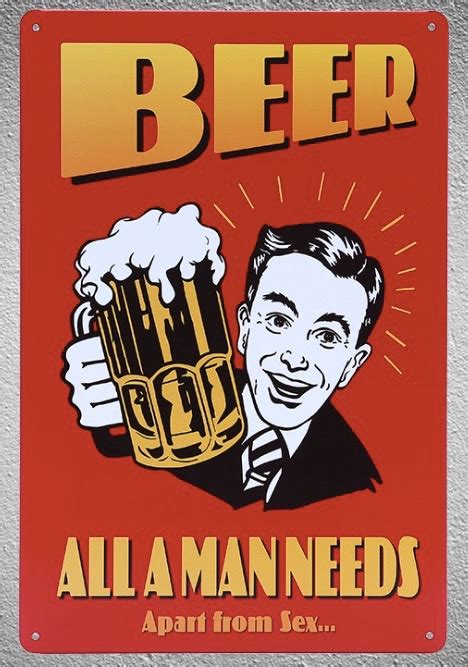 1 Pc Beer All Man Needs Apart Sex Bar Served Here Tin Plate Sign Wall