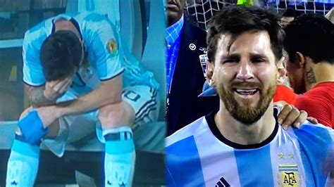 Lionel Messi Spotted Crying After Argentina Loses Copa America 2016 Finals Oneindia News Youtube