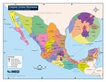 Descarga e imprime el mapa de México con nombres