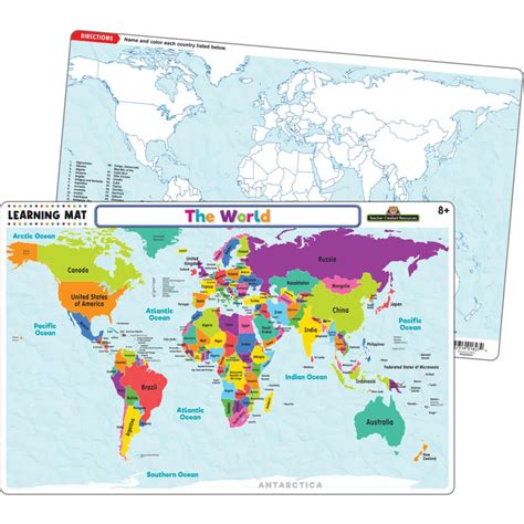 Knowledge Tree Teacher Created Resources The World Map Learning Mat