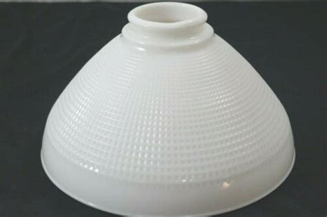 Vintage Milk Glass Diffuser Torchiere Lamp Floor Shade Waffle