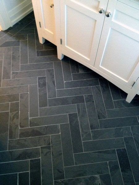 20 Grey Herringbone Tile Floor