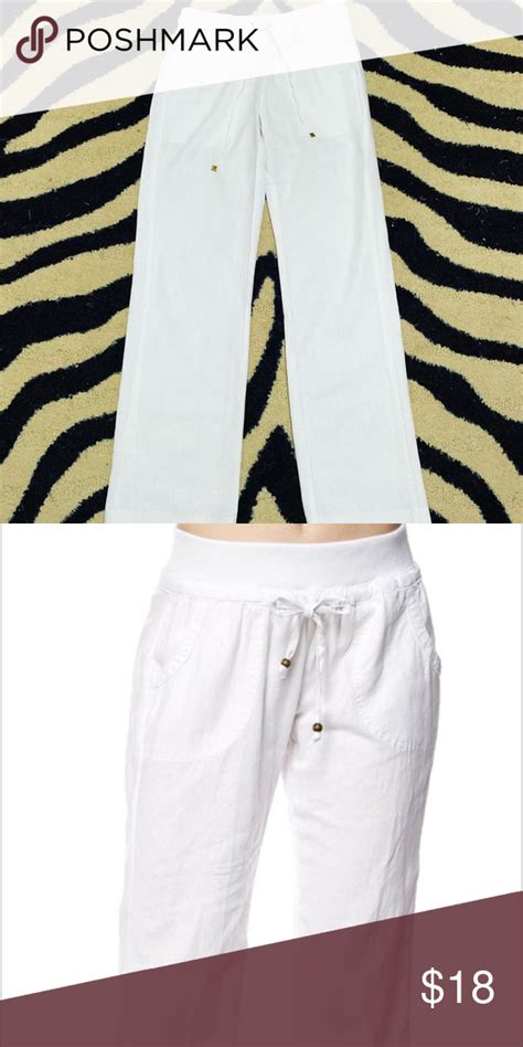 White Linen Drawstring Pants White Linen Drawstring Pants Linen Pants Boutique Trends