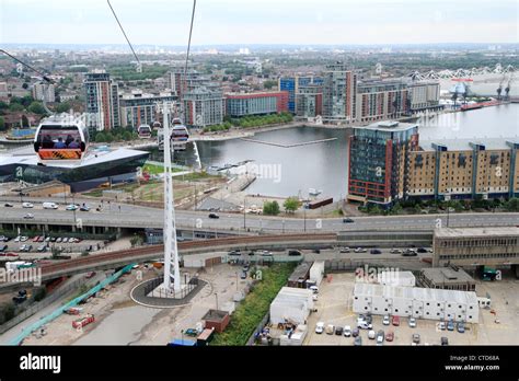 Royal Victoria Dock From Emirates Air Line Cable Car Docklands London