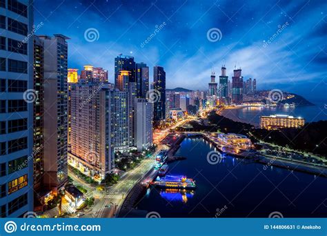 Busan Beach View From Roof Top Of Hotel In Busan City Stock Image