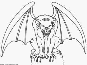 Halloween Gargoyle Coloring Page Printable Adult Coloring Pages Fairy Art Dragon Art Doodle