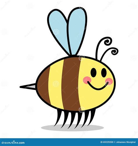 Comic Smiling Bee Cartoon Vector Stock Vector Illustration Of