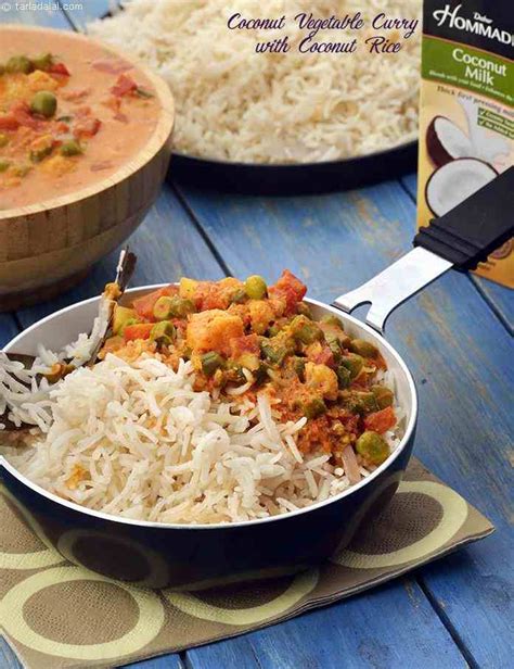 Coconut Vegetable Curry With Coconut Rice Recipe Vegetarian Recipes