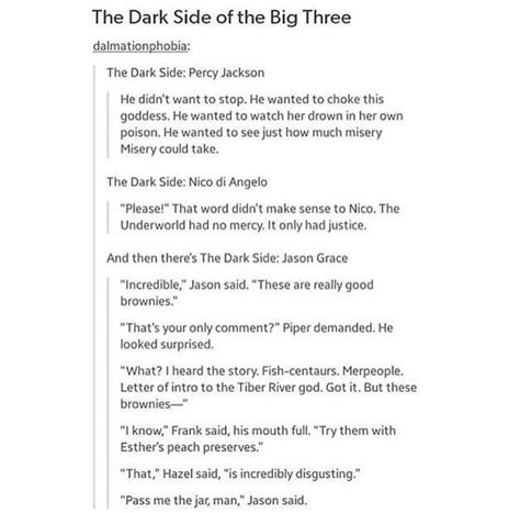 The 7 React To Percy Jackson Memes Headcanons Dark Big Three Percy