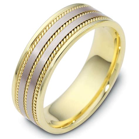 Mens Two Tone Gold Wedding Band Dora Collection The Diamond Guys