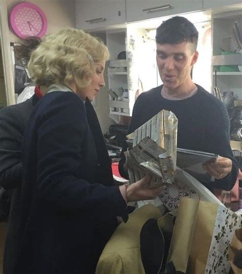 Cillian Murphy And Annabelle Wallis Exchanging Gifts In Cillian Murphy Peaky Blinders