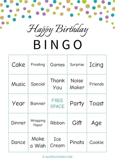 Happy Birthday Bingo