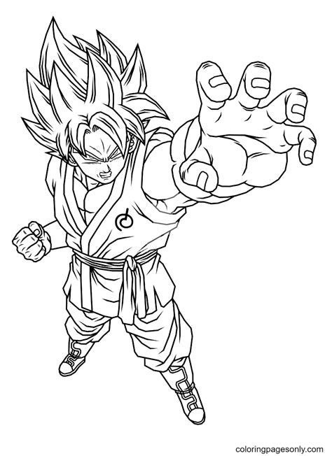 Goku Super Saiyan 1 Coloring Pages Dibujos Dibujo De Goku Dibujos Para