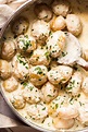 Baked Potatoes with Cream Garlic Sauce - an easy recipe at home - NYK Daily