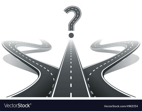 Three Roads And Question Mark Choosing The Right Vector Image