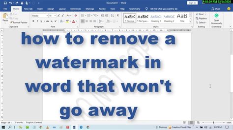 How To Remove A Watermark In Ms Word That Wont Go Away 2023 Remove