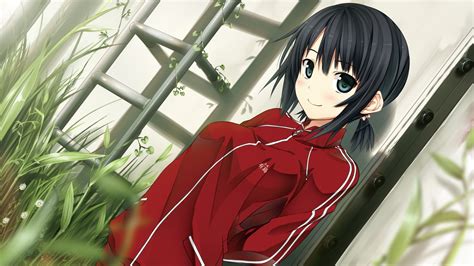 Girl Anime Character In Red Jacket Hd Wallpaper Wallpaper Flare