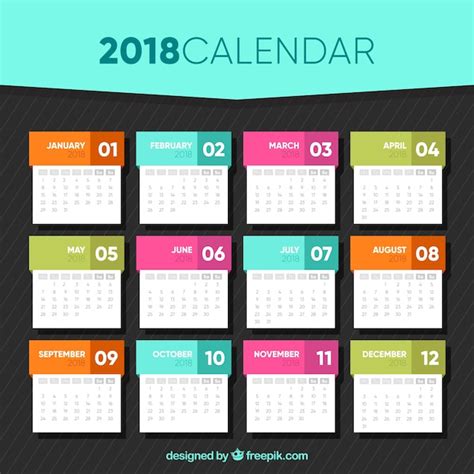 Template Calendar 2018 Pulp