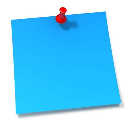Thumbtack In Blue Sticky Note Great Powerpoint Clipart For