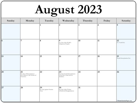 New 2023 Calendar August Ideas Calendar With Holidays Printable 2023