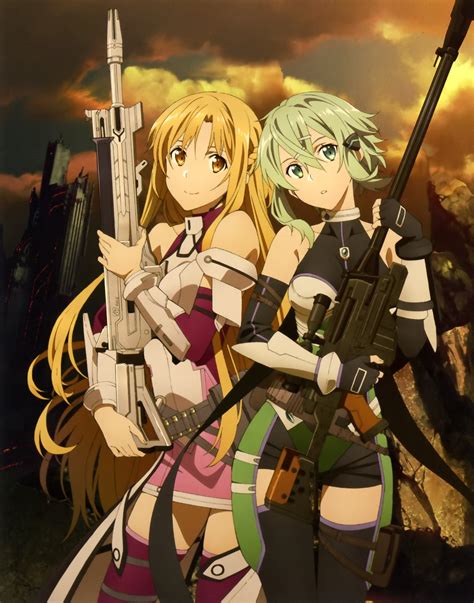 Asuna And Sinon In Fatal Bullet Outfit Now In Clear Art Rswordartonline