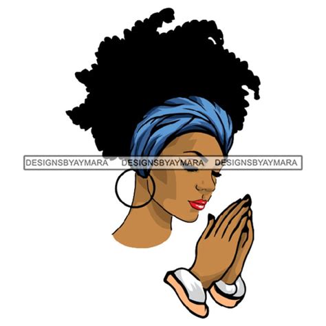 African American Black Woman Girl Lady Praying God Prayer Pray Etsy