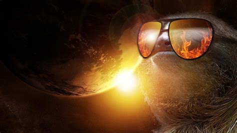 Sloth With Sunglasses Planet Sloths Sunglasses Stars Hd Wallpaper