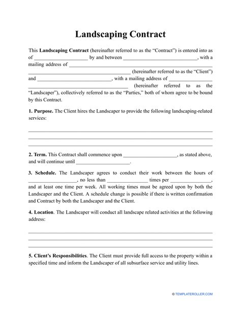 Free Printable Lawn Care Contracts Free Printable Templates