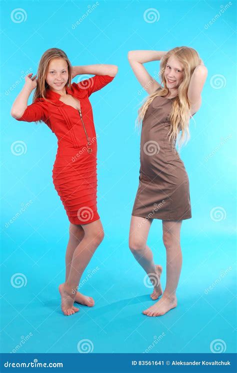Two Beautiful Happy Smiling Teen Girl Stock Image Image Of Look