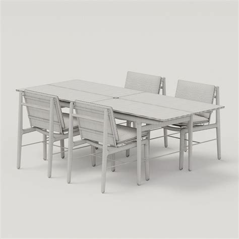 Dwr Outdoor Finn Dining Table Chair 3d Model For Corona