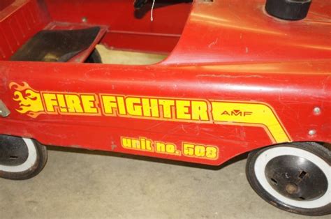 Sold Price Amf Fire Fighter Engine No 508 Vintage Pedal Car July 6