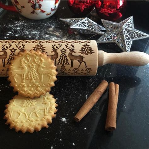 Christmas Embossed Rolling Pin Unique Christmas Cookies Embossed