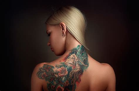 Wallpaper Face Women Blonde Tattoo Hair Back Person Skin Head