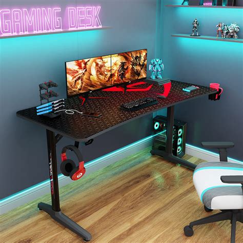 Designa 60 Inch Gaming Desk Computer Desk With Mouse Pad T Shaped