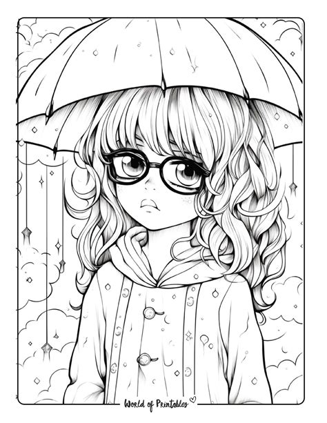 Adorable Chibi Anime Coloring Page Coloring Sky